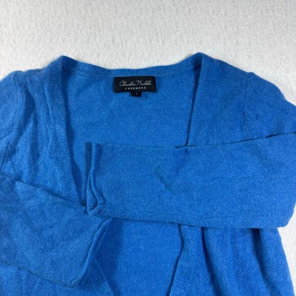 Claudia Nichole 100% Cashmere royal Blue Cardigan Cozy Open...